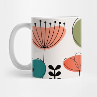 Mid Century Flowers Simple Mug